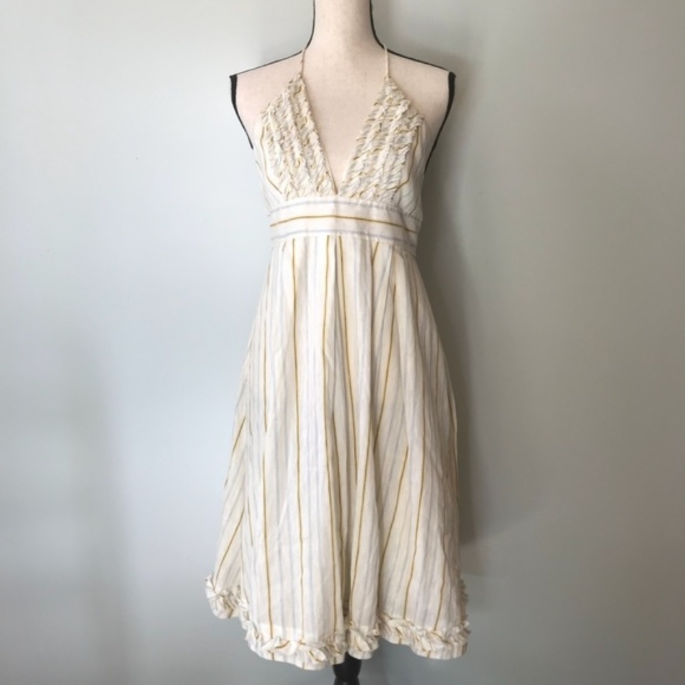 J. Crew "Sylvan" Halter Dress: Ivory, Blue, Yellow